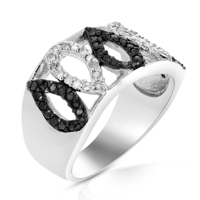 Vir Jewels 1/2 Cttw Black And White Diamond Ring .925 Sterling Silver With Rhodium