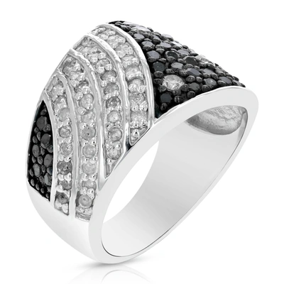 Vir Jewels 1.35 Cttw Black And White Diamond Ring .925 Sterling Silver With Rhodium