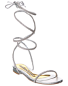 Alexandre Vauthier Amina Crystal-embellished Leather Sandals In Silver