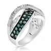 Vir Jewels 1.20 Cttw Blue And White Diamond Ring .925 Sterling Silver With Rhodium