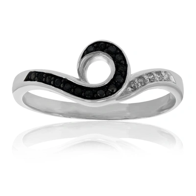 Vir Jewels 0.15 Cttw Black And White Diamond Ring .925 Sterling Silver With Rhodium