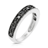 VIR JEWELS 1/2 CTTW PRINCESS CUT BLACK DIAMOND WEDDING BAND .925 STERLING SILVER RHODIUM