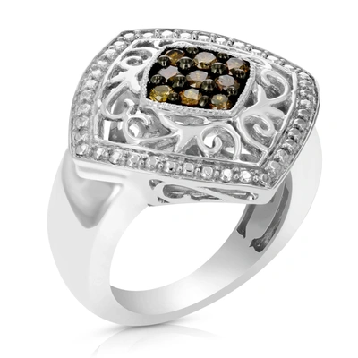 Vir Jewels 1/3 Cttw Champagne Diamond Ring .925 Sterling Silver With Rhodium Plating