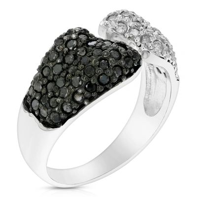 Vir Jewels 1.15 Cttw Black And White Diamond Ring .925 Sterling Silver With Rhodium