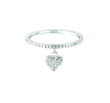 Ariana Rabbani Diamond Dangle Heart Ring In Silver