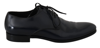 Dolce & Gabbana Blue Leather Dress Derby Formal Mens Shoes In Black