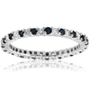 Pompeii3 1/2ct Blue Sapphire Diamond Wedding Band Stackable Eternity Ring 14k White Gold In White