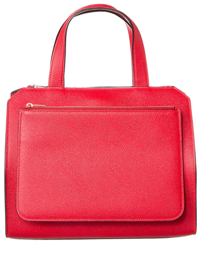 Valextra Passepartout Medium Leather Tote In Red