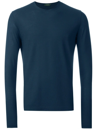 Zanone Long Sleeve T-shirt In Blue