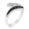 Vir Jewels 1/3 Cttw Black And White Diamond Ring .925 Sterling Silver With Rhodium In Silver