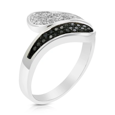 Vir Jewels 1/3 Cttw Black And White Diamond Ring .925 Sterling Silver With Rhodium