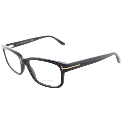 Tom Ford Ft 5313 001 Unisex Square Eyeglasses 55mm In Black