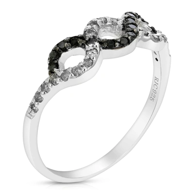 Vir Jewels 0.35 Cttw Black And White Diamond Infinity Ring .925 Sterling Silver