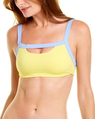 Onia Lina Keyhole-front Tricot Bikini Top In Yellow