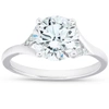Pompeii3 2 1/2 Ct Moissanite & Diamond Engagement Ring 14k White Gold In White
