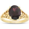Pompeii3 Genuine 10x8 Mm Oval Garnet Solitaire Ring 14k Yellow Gold In Multi