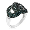 Vir Jewels 1.65 Cttw Blue Diamond Ring .925 Sterling Silver With Rhodium Plating