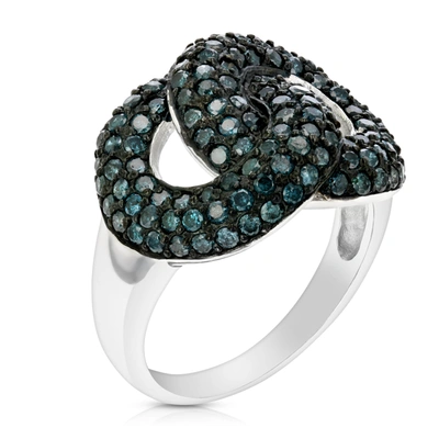 Vir Jewels 1.65 Cttw Blue Diamond Ring .925 Sterling Silver With Rhodium Plating