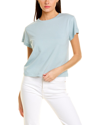 Vince Neppy Stripe Cotton & Linen T-shirt In Grey