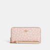 Coach Outlet Long Zip Around Wallet With Graphic Ditsy Floral Print In Pink