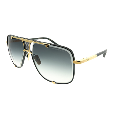 Dita Mach-five Drx-2087-a-blk-gld-64 Unisex Aviator Sunglasses In Black
