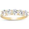 Pompeii3 1 1/4 Ct Lab Grown Diamond Five Stone Wedding Ring 14k Yellow Gold U Prong In Multi