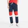 Nautica Mens Reissue Colorblock Track Pant In Blue