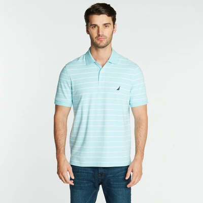 Nautica Mens Classic Fit Striped Deck Polo In Blue