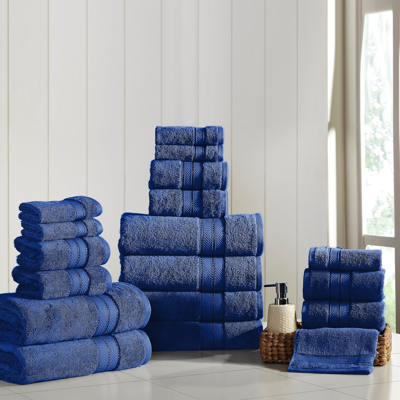 Modern Threads 18-piece Spunloft Towel Set In Blue