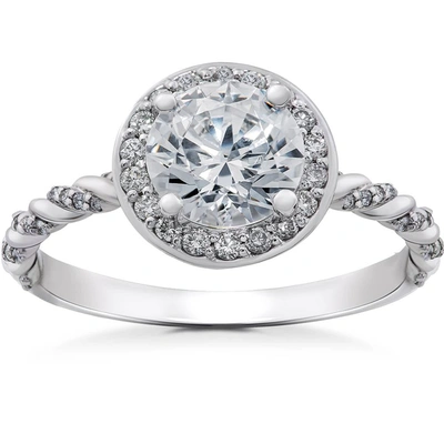 Pompeii3 1/3ct Diamond Mckenna Halo Engagement Ring Setting In White