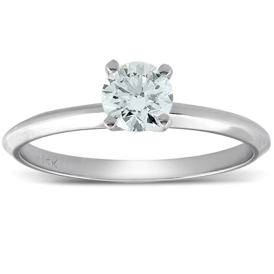 Pompeii3 Vvs1 1/3ct Round Solitaire Diamond Engagement Ring 14k White Gold