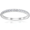 Pompeii3 1/4ct French Pave Diamond Wedding Ring Stackable Anniversary Band 14k White Gold In Silver