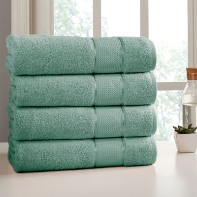 Modern Threads 4-pack Spunloft Bath Sheet In Green