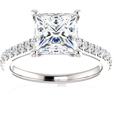 POMPEII3 2 3/4 CT PRINCESS CUT DIAMOND ENGAGEMENT RING 14K WHITE GOLD