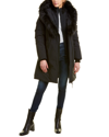 Mackage Kay Hooded Down Shearling Coat In Black