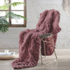 Modern Threads Luxury Reina Chunky Knit Acrylic Bed Sofa Throw In Rosewood