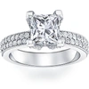 POMPEII3 2 7/8CT PRINCESS CUT PAVE DIAMOND ENGAGEMENT RING 14K WHITE GOLD