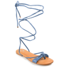 Journee Collection Jiyrie Tie-up Sandal In Blue