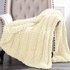 Modern Threads Luxury Chunky Knit Acrylic Bed Sofa Throw In White