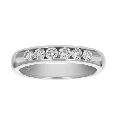 Vir Jewels 1/2 Cttw Si2-i1 14k Gold Machine Set Diamond Wedding Band Channel Set In Silver
