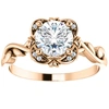 Pompeii3 1ct Solitaire Diamond Vintage Cushion Halo Engagement Ring 14k Rose Gold In Multi