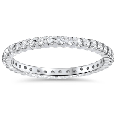 Pompeii3 1/2ct Diamond Eternity Ring 10k White Gold In Silver