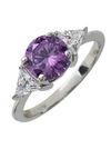 Sterling Forever Sterling Silver Lavender And Cz Ring In Purple