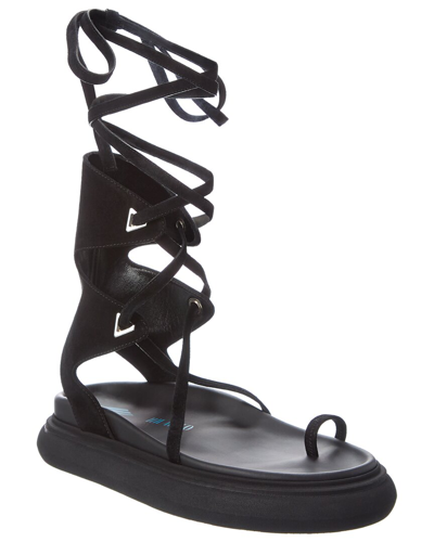 Attico Selene Flatform Sandals In Black