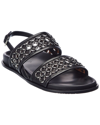 Alaïa Bicolor Chain Sporty Slingback Sandals In Black