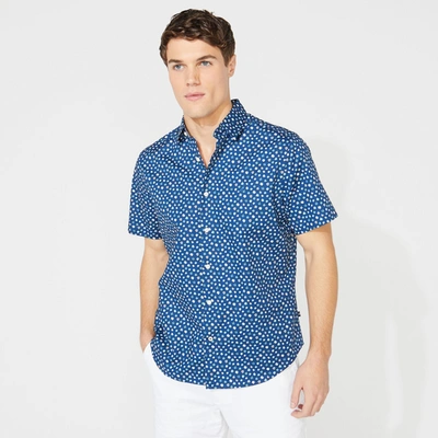 Nautica Mens Big & Tall Classic Fit Floral Print Shirt In Blue