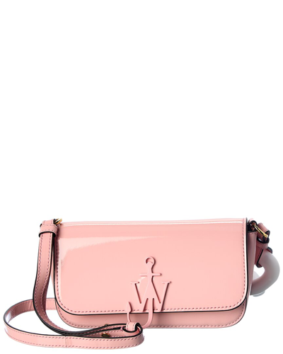 Jw Anderson Chain Anchor Patent Shoulder Bag In Pink