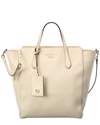 GUCCI Gucci White Grained Leather Large Swing Convertible Tote (Authentic Pre-Owned)