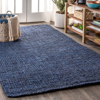 Jonathan Y Pata Hand Woven Chunky Jute Area Rug In Blue