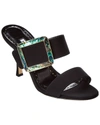 Manolo Blahnik Logo High-heeled Sandals In Black